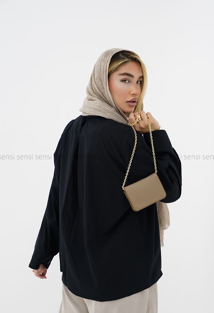 شومیز زنانه لینن تک جیب اسلپ کد1006331